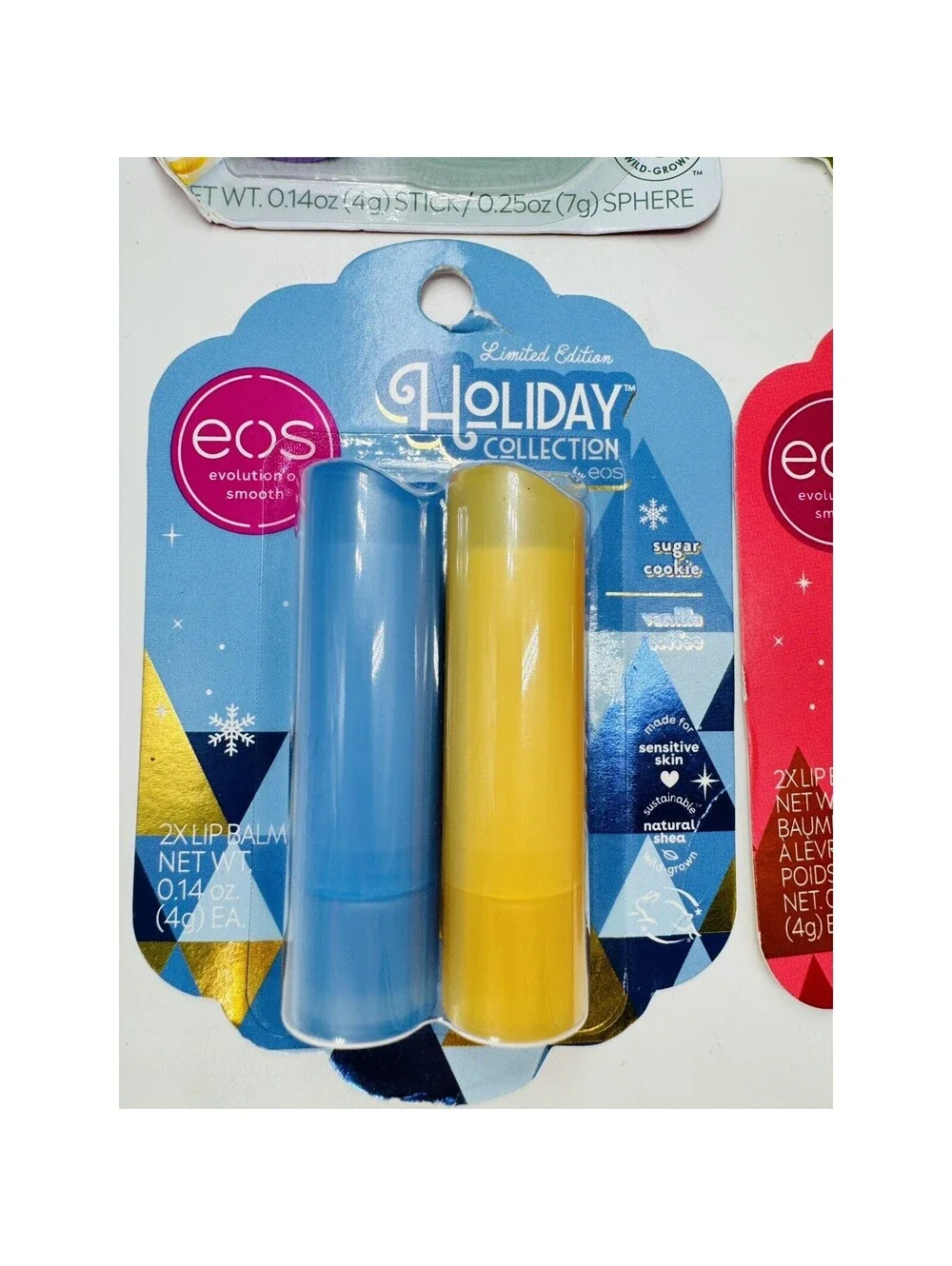 8 NEW EOS Lip Balm Sugar Cookie Cranberry Merry Berry Toasted Marshmallow Mint